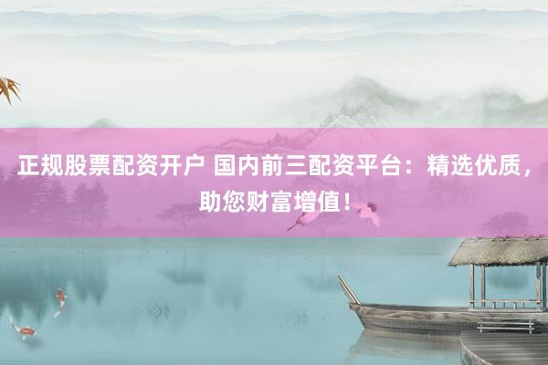 正规股票配资开户 国内前三配资平台:精选优质,助您财富增值!