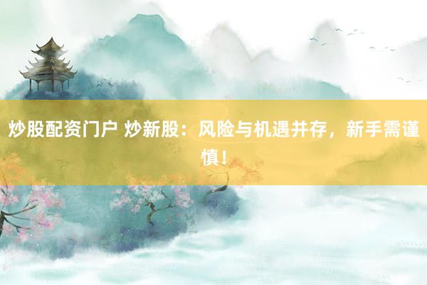 炒股配资门户 炒新股:风险与机遇并存,新手需谨慎!