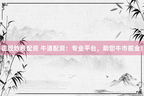 正规炒股配资 牛道配资：专业平台，助您牛市掘金！