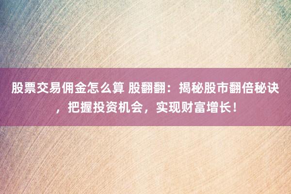 股票交易佣金怎么算 股翻翻：揭秘股市翻倍秘诀，把握投资机会，实现财富增长！